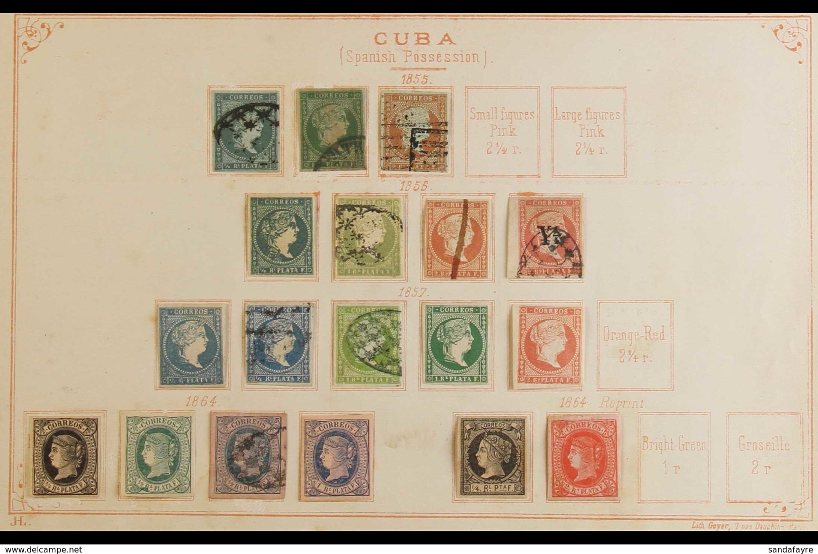 LATIN AMERICA 1850's - 1860's Mint & Used Stamps On Ancient Lallier Pages, Includes Costa Rica, Salvador, Ecuador, Bueno - Otros & Sin Clasificación