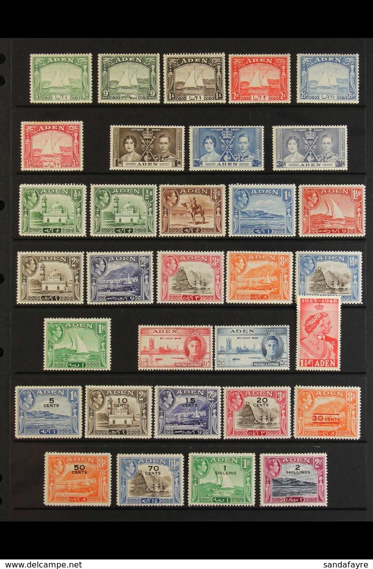 1937-1966 ALL DIFFERENT MINT COLLECTION Presented On A Trio Of Stock Pages With Some Stamps Never Hinged. Note 1937 Dhow - Aden (1854-1963)