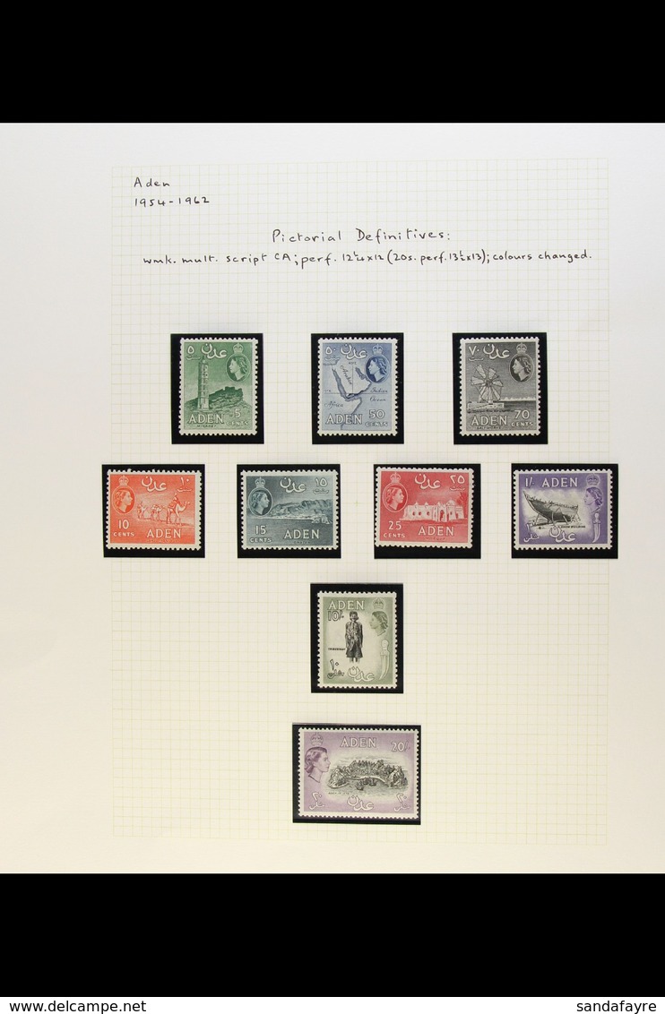 1953-66 MINT / NHM COLLECTION Neatly Presented In Mounts On Written Up Album Pages, Incl. 1953-63 Aden QEII Defins Set W - Aden (1854-1963)