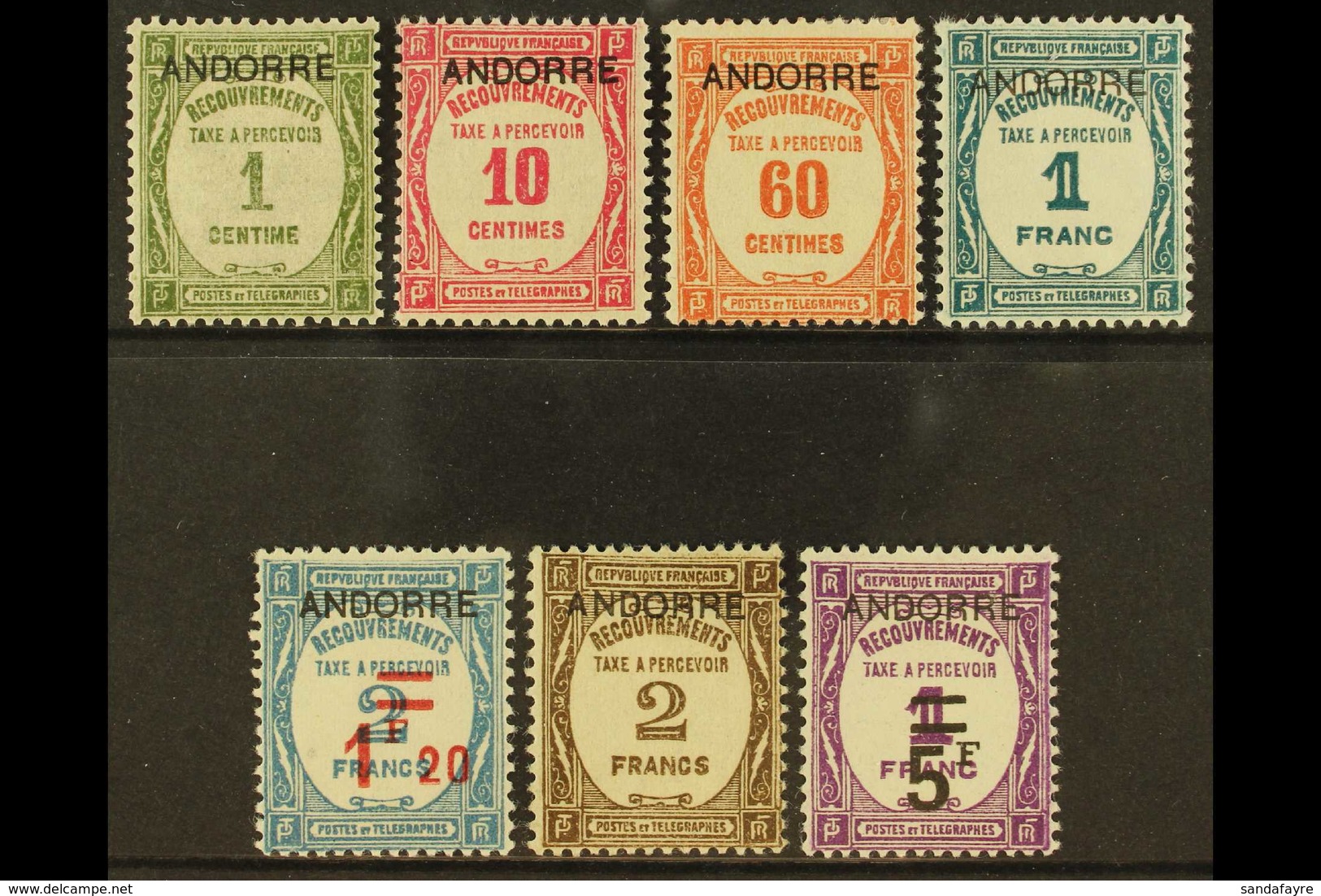 FRENCH POSTAGE DUE 1931-32 Complete Set, SG FD 32/38 Or Yvert 9/15, Fine Mint, The 60c With Fault, But Mostly Very Fine  - Autres & Non Classés