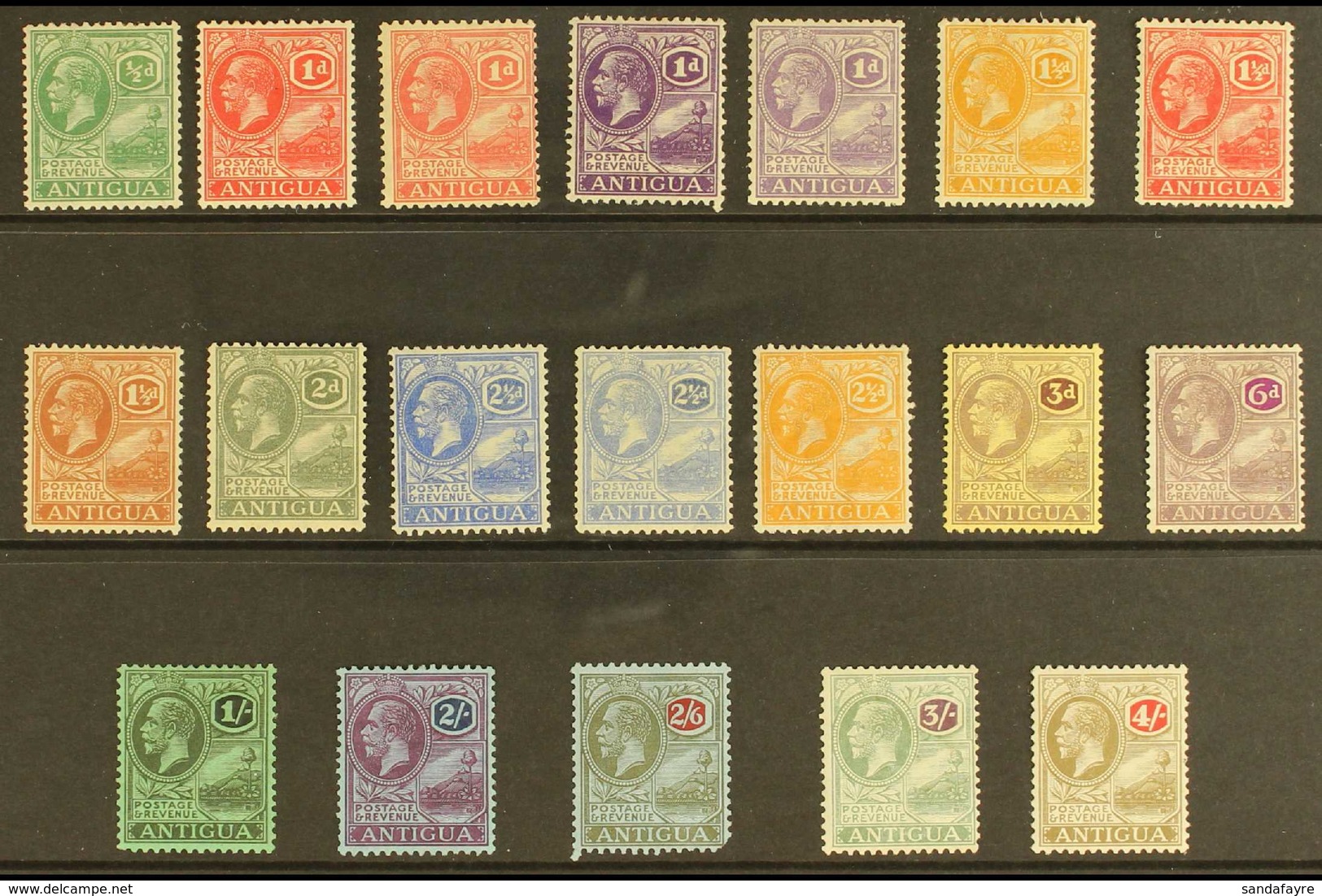 1921 Geo V Set To 4s Complete, Wmk Script, SG 62/80 Incl 64a, 2s 6d Pulled Corner Perf Otherwise Very Fine Mint. (19 Sta - Sonstige & Ohne Zuordnung