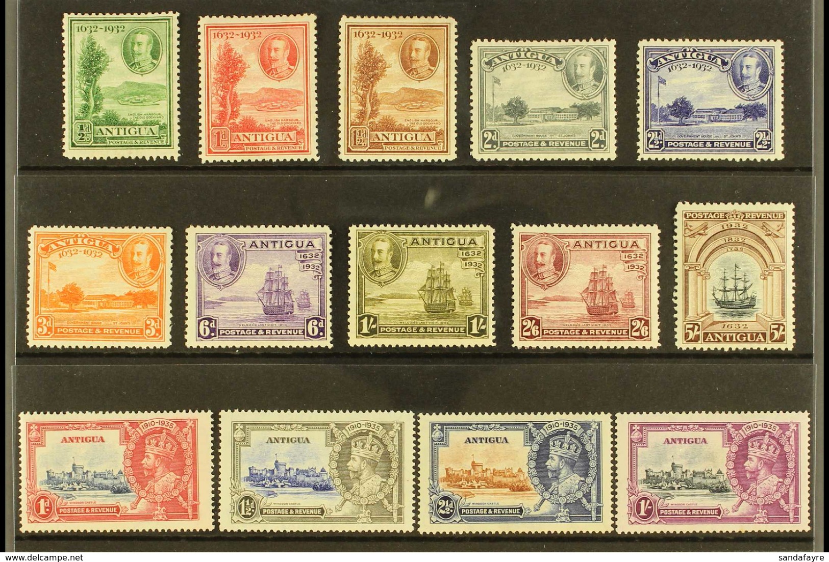 1932-35 KGV COMMEMORATIVES. 1932 Tercentenary Set (SG 81/90) & 1935 Silver Jubilee Set (SG 91/94), Fine Mint With An Occ - Other & Unclassified