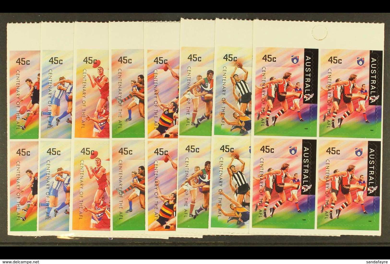 1996 Centenary Of Football League Complete Set Of Self-adhesive Booklet Panes Of 4, SG 1606a/21a, Never Hinged Mint, Fre - Other & Unclassified
