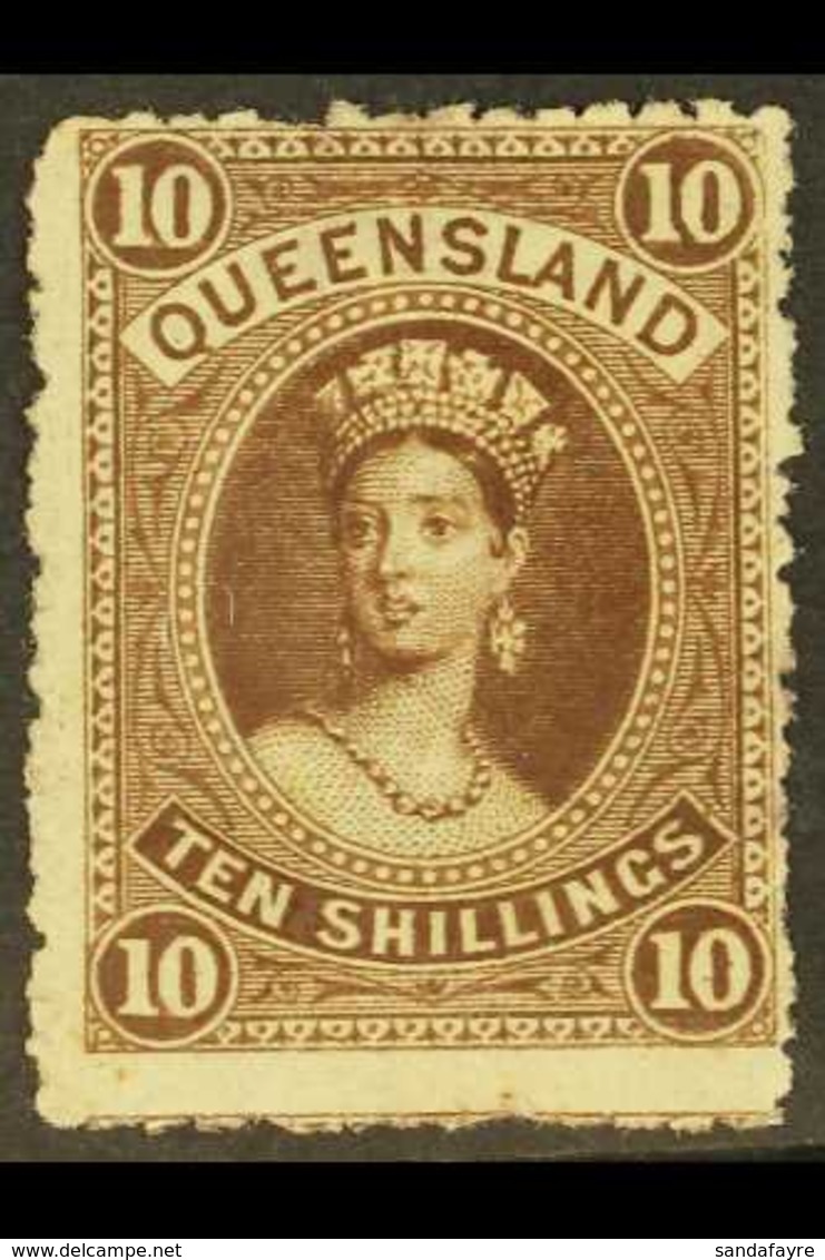 QUEENSLAND 1882-95 10s Brown, SG 155, Unused, Trace Of Gum. For More Images, Please Visit Http://www.sandafayre.com/item - Other & Unclassified