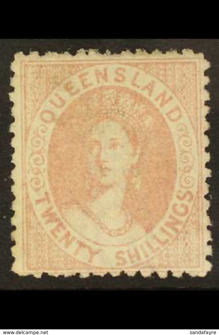 QUEENSLAND 1880 20c Rose, SG 127, Unused, Regummed. This Rare Stamp Does Not Appear To Have Had A Cancellation Removed A - Other & Unclassified
