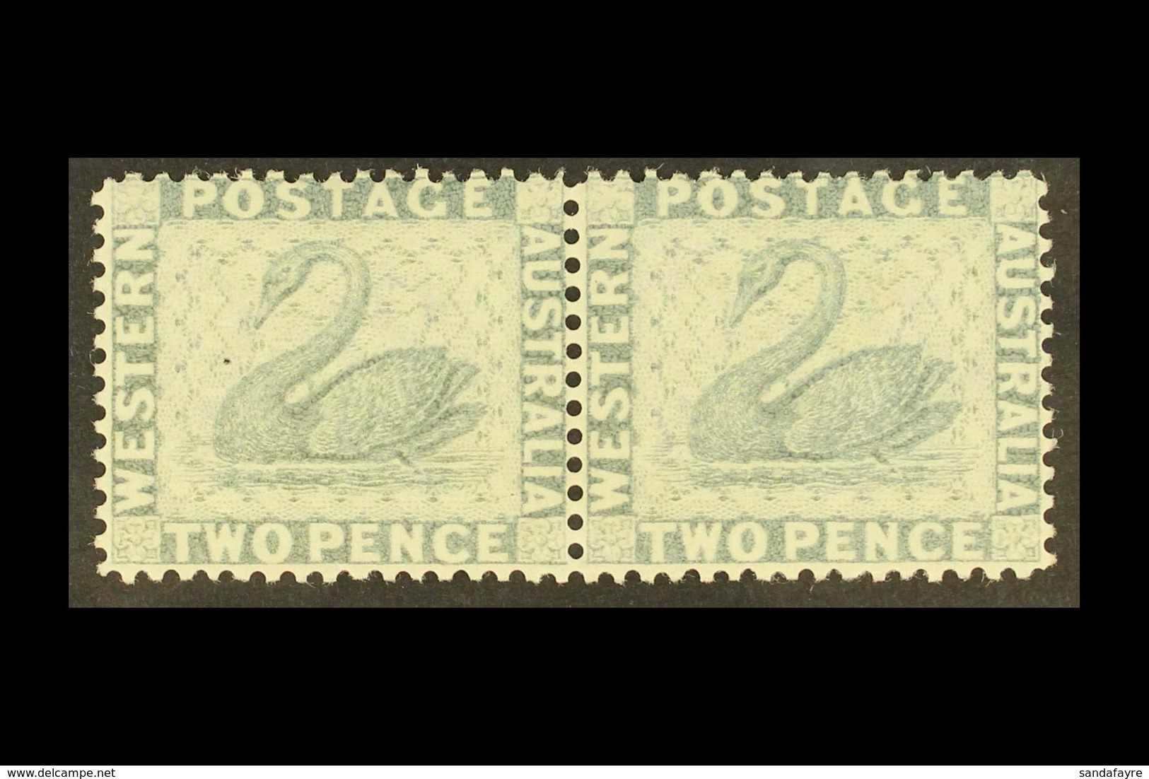 WESTERN AUSTRALIA 1888 2d Grey, Wmk Crown CA Sideways, Horizontal Pair, SG 104, Very Fine Mint. For More Images, Please  - Altri & Non Classificati