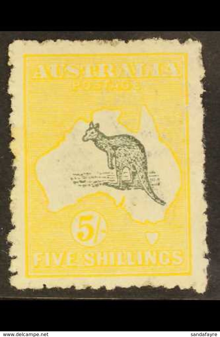 1915 5s Grey And Yellow Kangaroo, SG 30, Very Fine Mint. For More Images, Please Visit Http://www.sandafayre.com/itemdet - Other & Unclassified