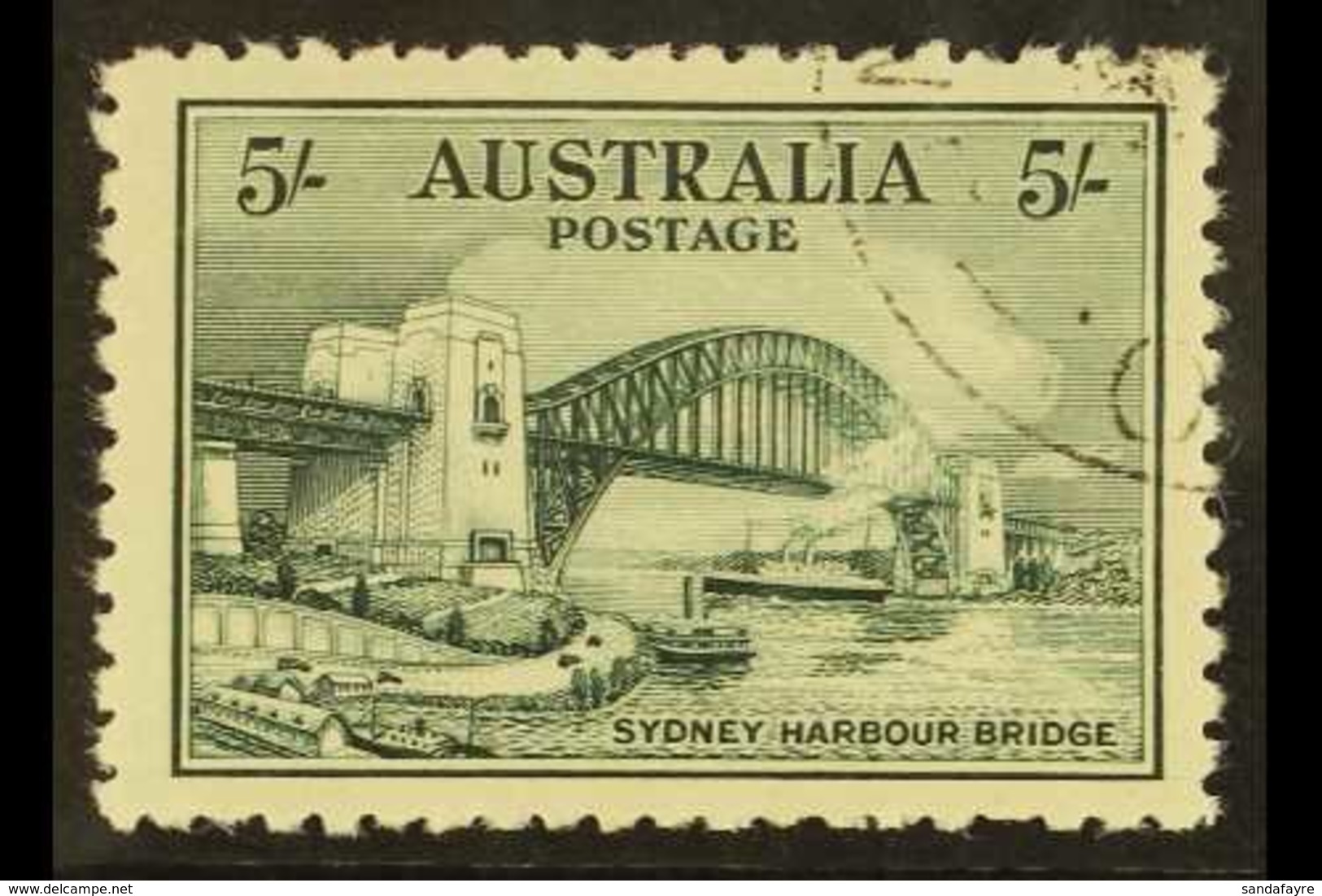 1932 5s Blue-green Sydney Bridge, SG 143, Fine C.t.o. For More Images, Please Visit Http://www.sandafayre.com/itemdetail - Autres & Non Classés