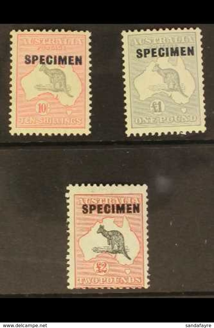 1932-35 Roo 10s, £1 & £2 Overprinted "SPECIMEN", SG 136s/38s, Very Fine Mint. (3 Stamps) For More Images, Please Visit H - Altri & Non Classificati