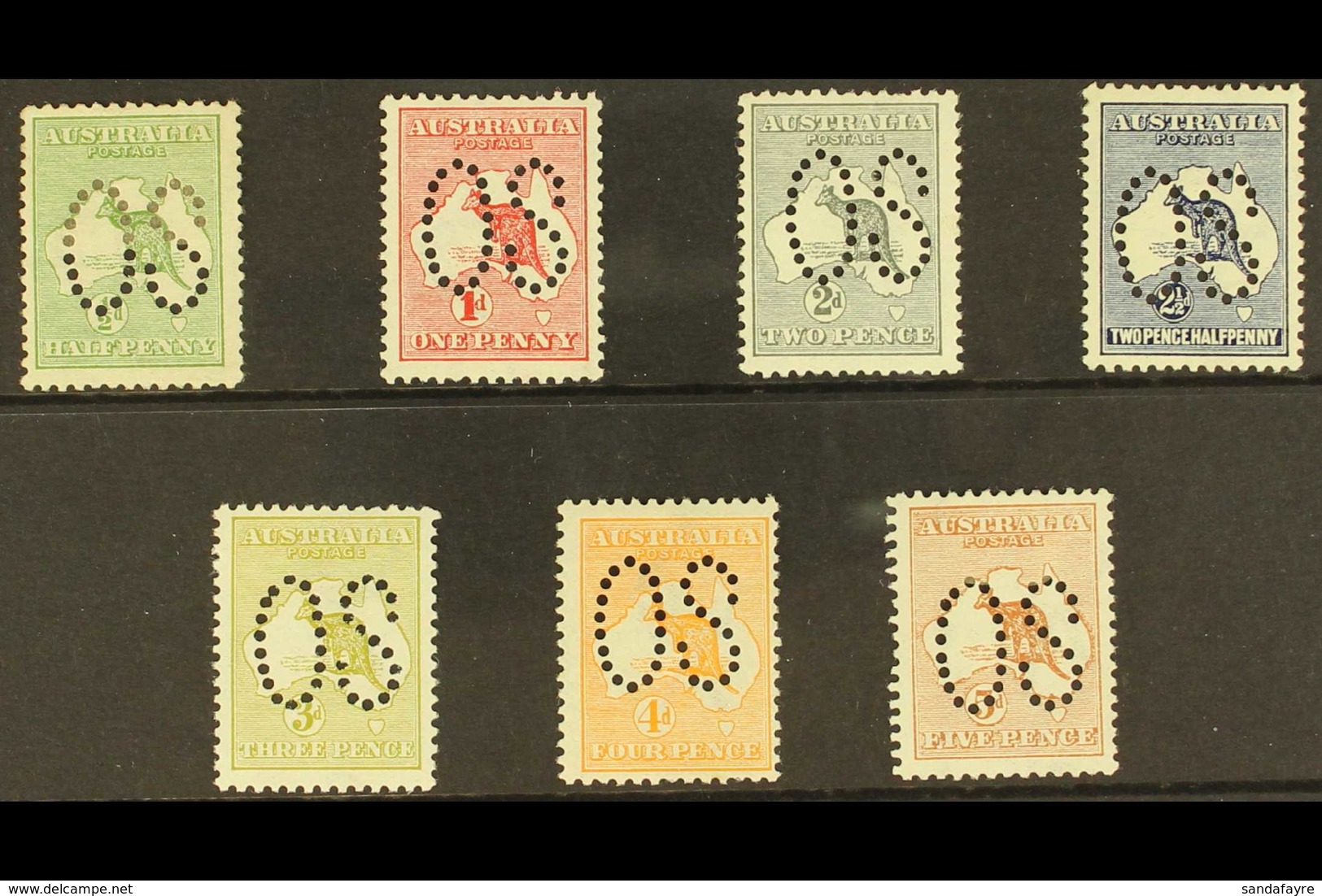 OFFICIAL 1913 Roo Set Complete To 5d (we Believe The 3d To Have Faked Punctures But Have Left It In For Interest), SG O1 - Otros & Sin Clasificación