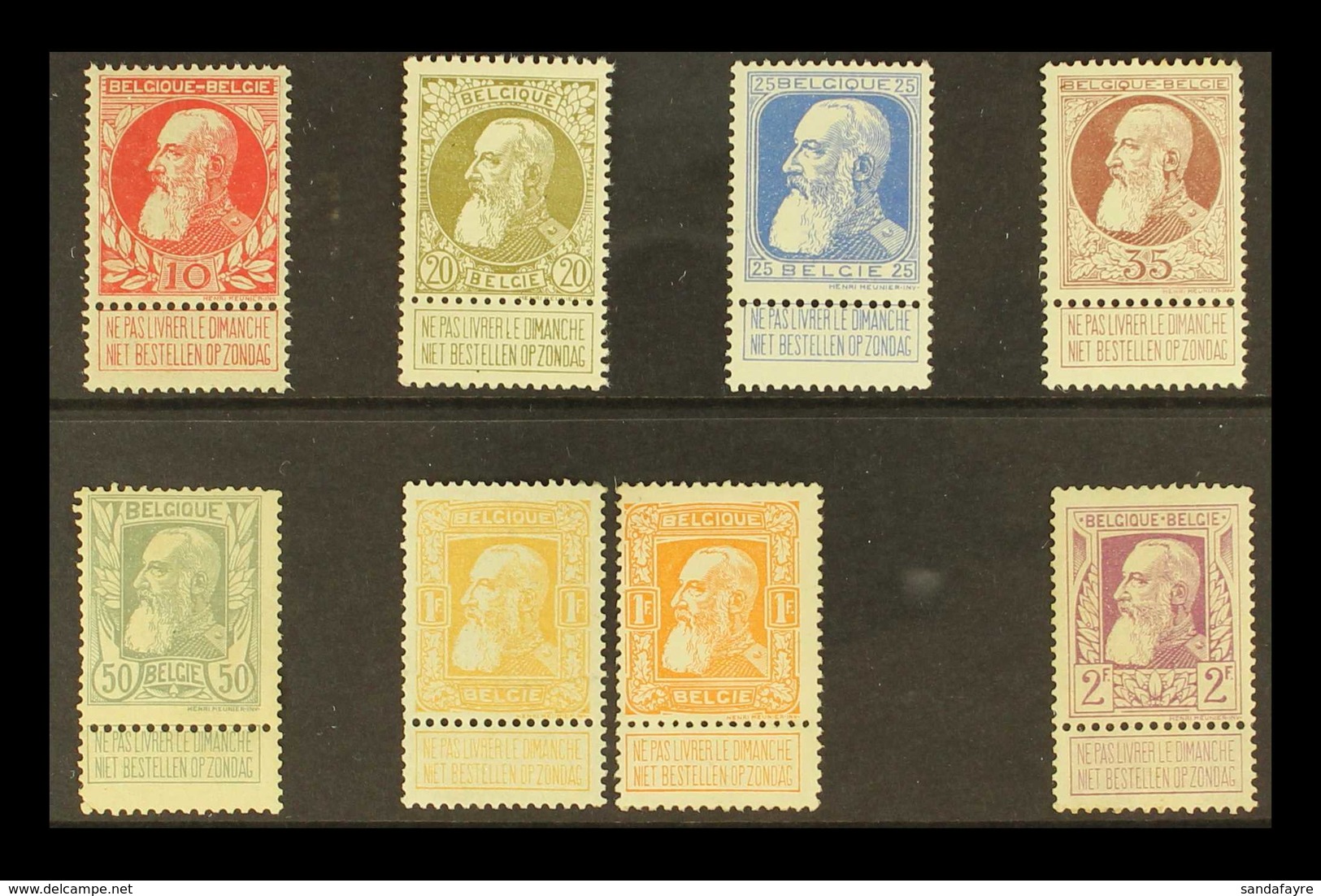 1905-08 Definitives Set Including Both 1f Listed Shades (COB 74/80, SG 99/105) Fine NEVER HINGED MINT. Scarce Thus! (8 S - Sonstige & Ohne Zuordnung