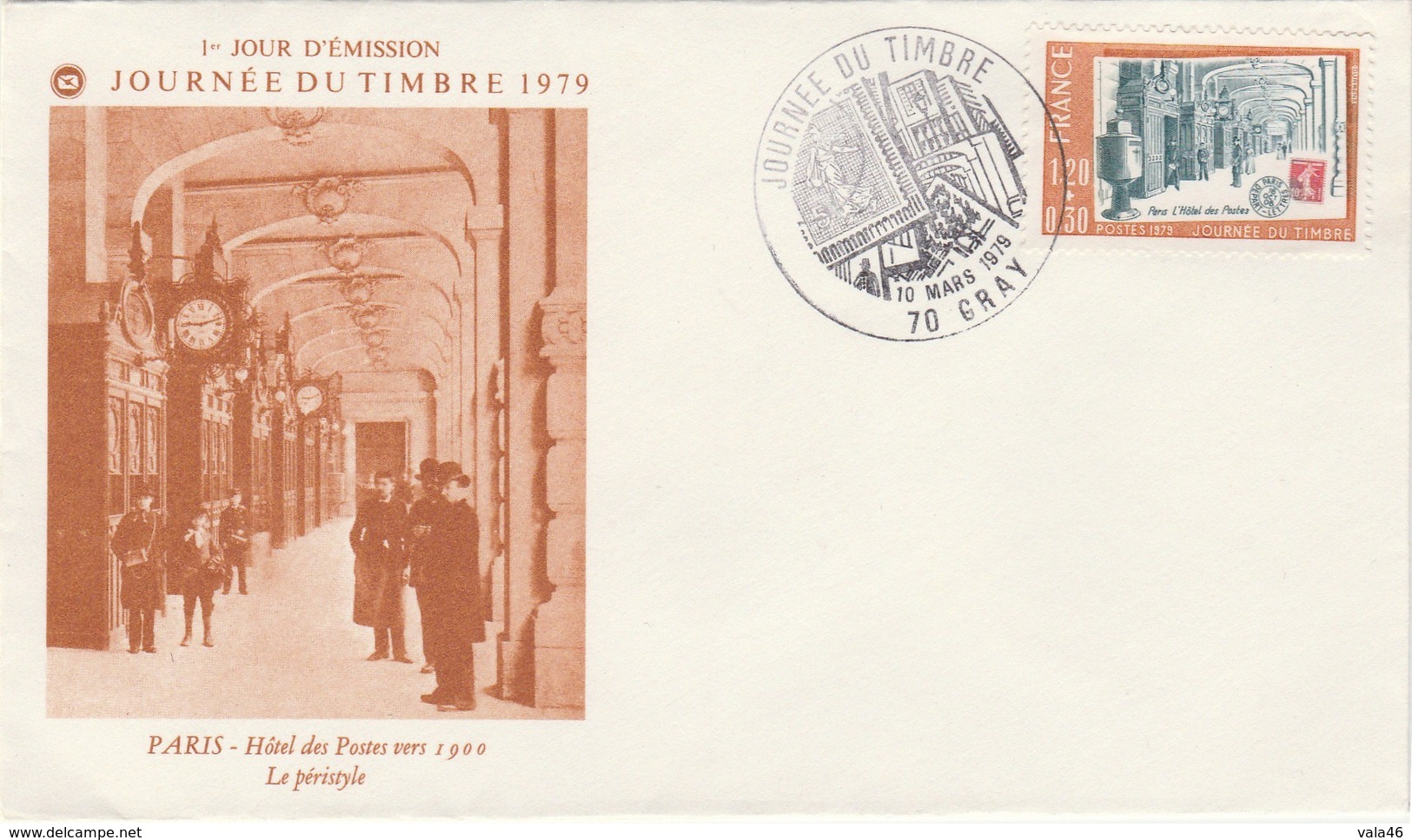 GRAY  70  HOTEL DES POSTES   N° 2037  - JOURNEE DU TIMBRE  MARS 1979  ENVELOPPE - 1961-....