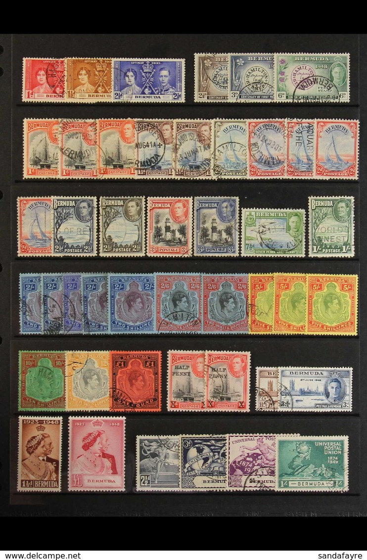 1937-51 OLD AUCTION LOT - KGVI ISSUES A Mint & Used Range Presented On Stock Pages In An Old Auction Folder. Unchecked I - Bermudas