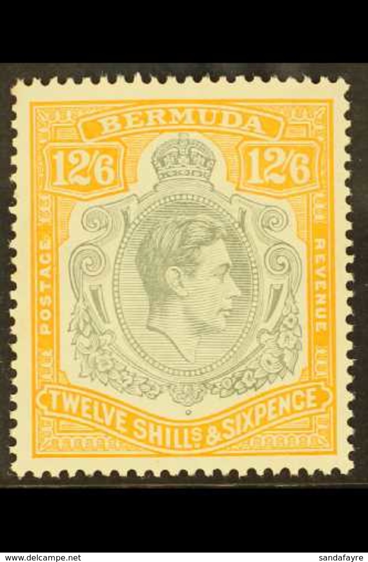 1938 12s.6d Grey And Brownish Orange, SG 120a, Lightly Hinged Mint, Usual Streaky Gum. For More Images, Please Visit Htt - Bermudas