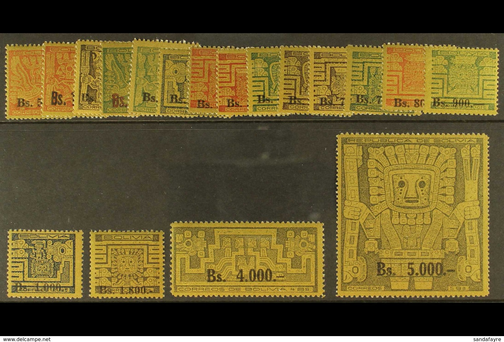 1960 Surcharges Complete Set (Scott 433/50, SG 702/19), Never Hinged Mint, Fresh. (18 Stamps) For More Images, Please Vi - Bolivia