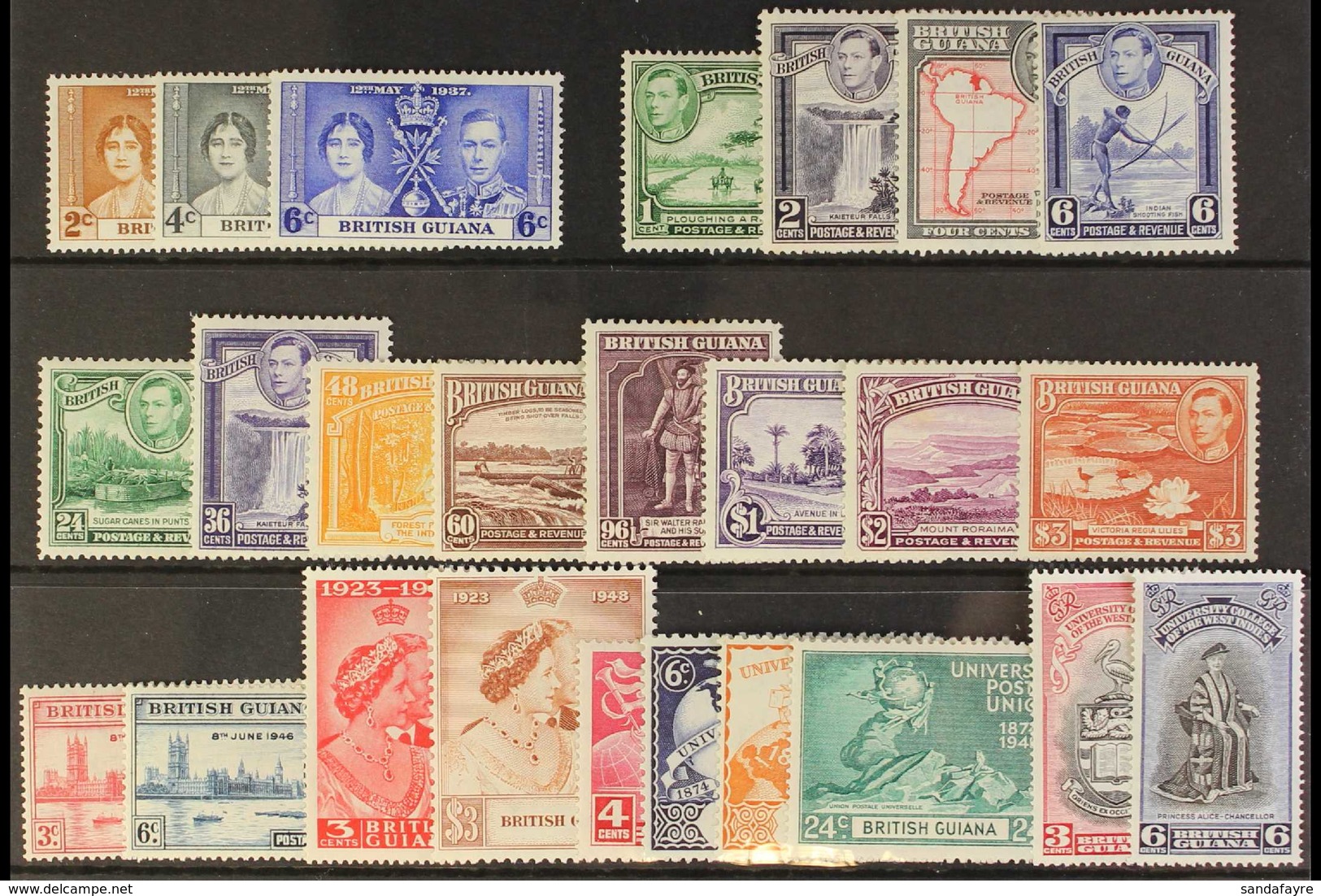 1937-52 KGVI COMPLETE MINT COLLECTION A Complete "Basic" Mint Collection Spanning Coronation To BWI Set, SG 305/29, Fine - Guyana Britannica (...-1966)