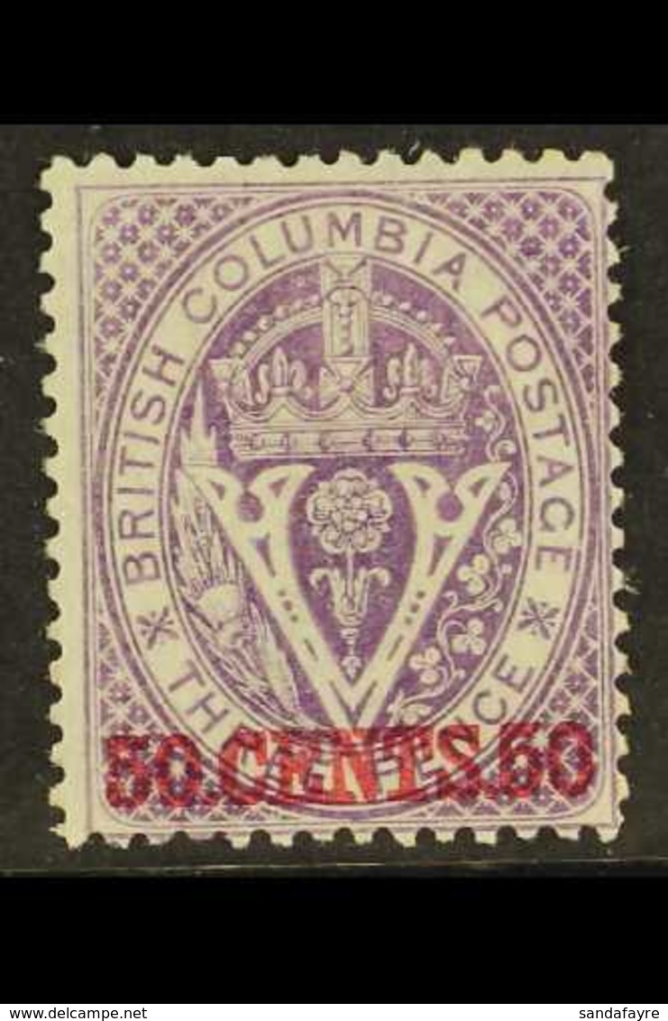 1868-71 50c Mauve Perf 14, SG 32, Very Fine Mint. Lovely Colour. For More Images, Please Visit Http://www.sandafayre.com - Other & Unclassified