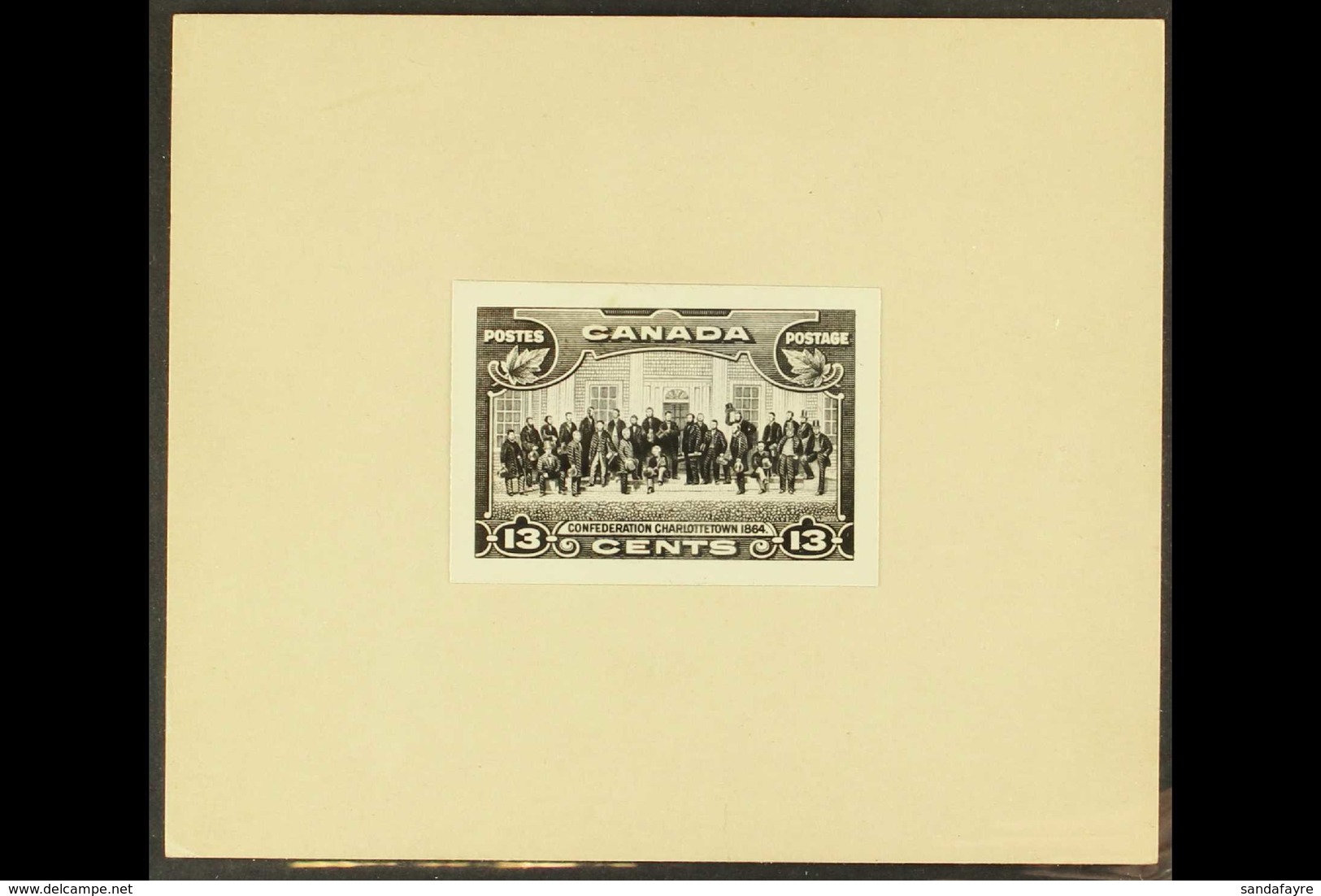 1935 13c Confederation Conference Photographic Proof, As SG 348, 55mmx40mm, Mounted On Thick Card. For More Images, Plea - Altri & Non Classificati