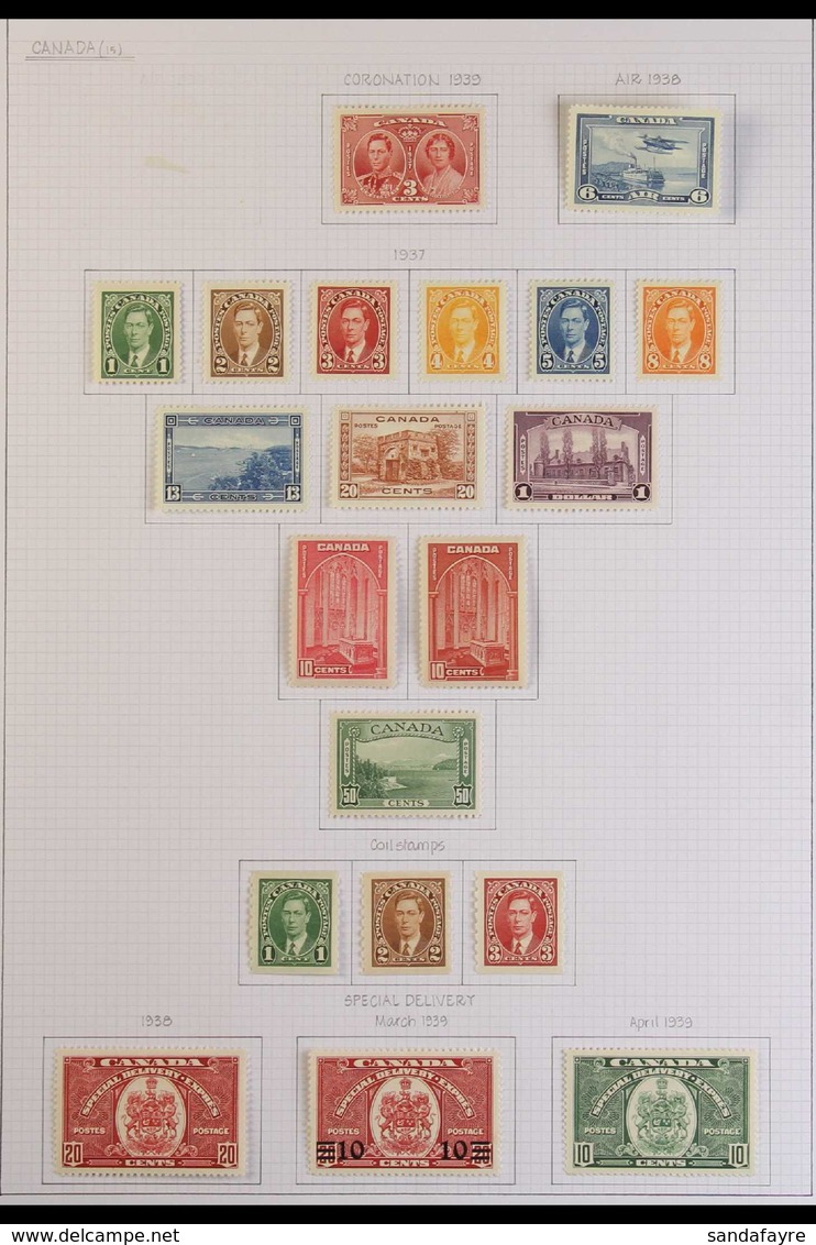 1937-1951 COMPREHENSIVE FINE MINT COLLECTION On Pages, ALL DIFFERENT, Almost Complete For The Period, Includes 1937-38 S - Otros & Sin Clasificación