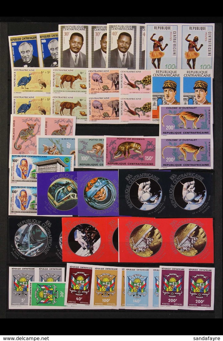 1970-1973 IMPERF PAIRS Superb Never Hinged Mint ALL DIFFERENT Collection. Postage And Air Post Issues Including Good Com - República Centroafricana