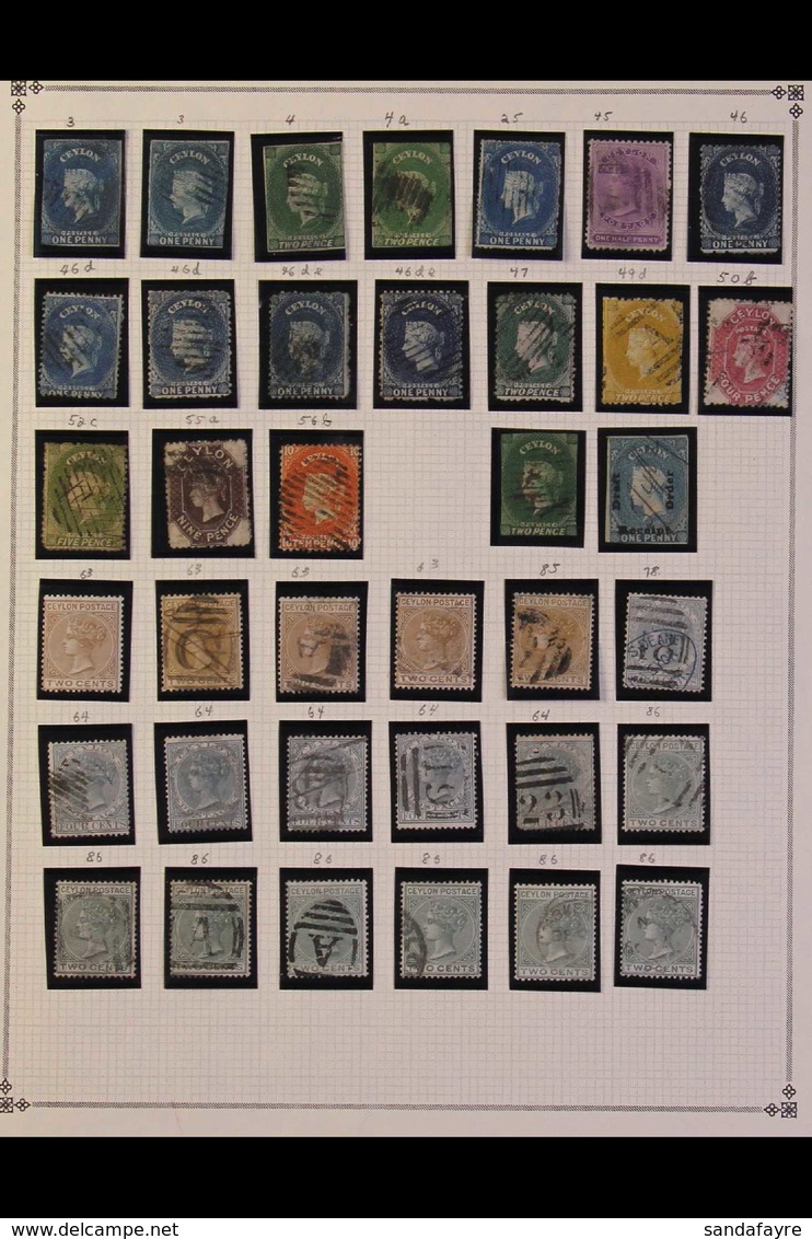 1857-1981 INTERESTING MOSTLY USED ACCUMULATION On Leaves & Stock Pages, Includes 1857-59 1d (x2) & 2d (x3) Used, 1863-66 - Ceylon (...-1947)