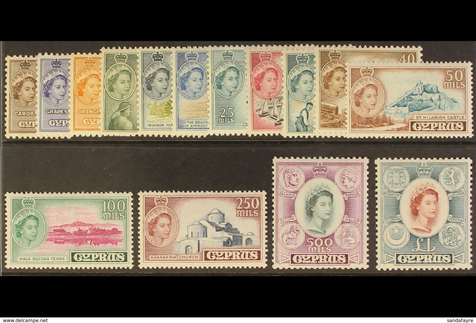 1955-60 Definitives Complete Set, SG 173/87, Never Hinged Mint. (15 Stamps) For More Images, Please Visit Http://www.san - Altri & Non Classificati