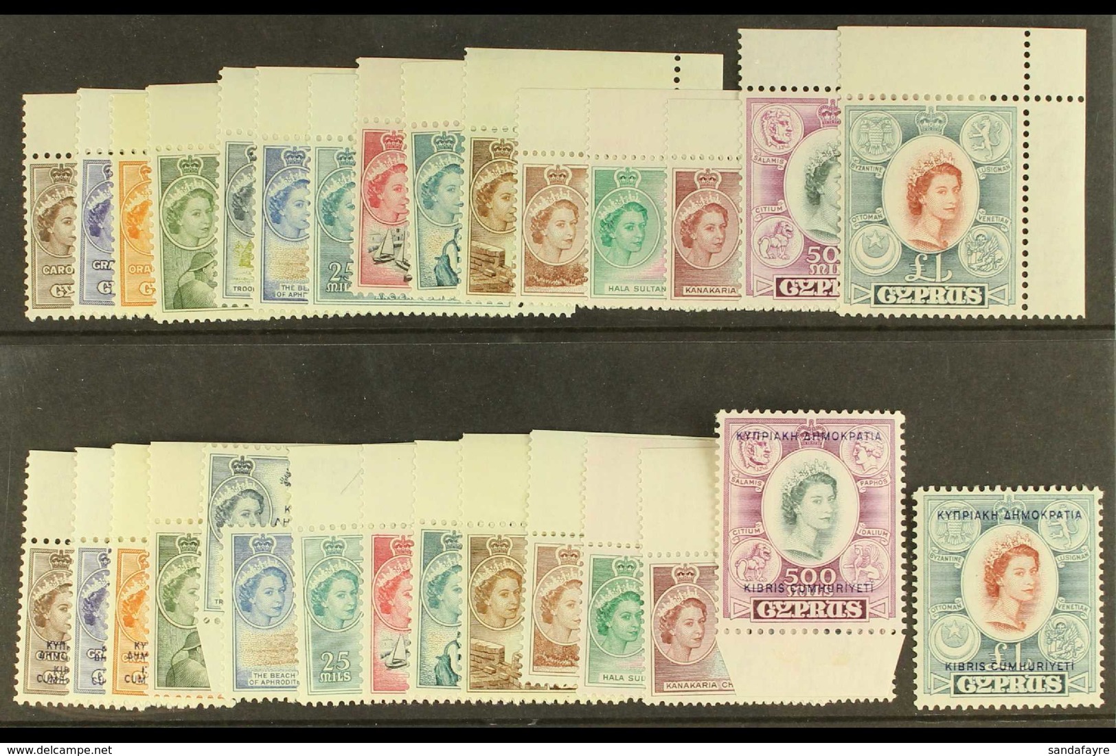 1955-61 DEFINITIVE SETS 1955-60 And 1960-61 Both Definitive Sets Complete, SG 173/202, Never Hinged Mint. (30 Stamps) Fo - Altri & Non Classificati