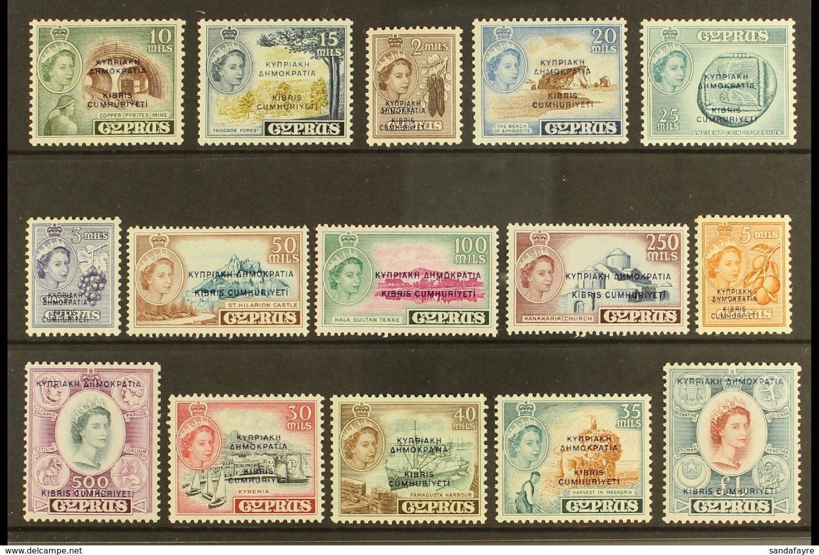 1960-61 Definitive Complete Set, SG 173/87, Very Fine Mint (15 Stamps) For More Images, Please Visit Http://www.sandafay - Other & Unclassified