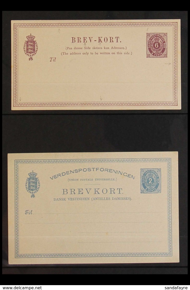 1877 - 1895 POSTAL STATIONERY COLLECTION ALL DIFFERENT UNUSED CARDS & COVERS COLLECTION That Includes 1877 6c Violet, 18 - Deens West-Indië
