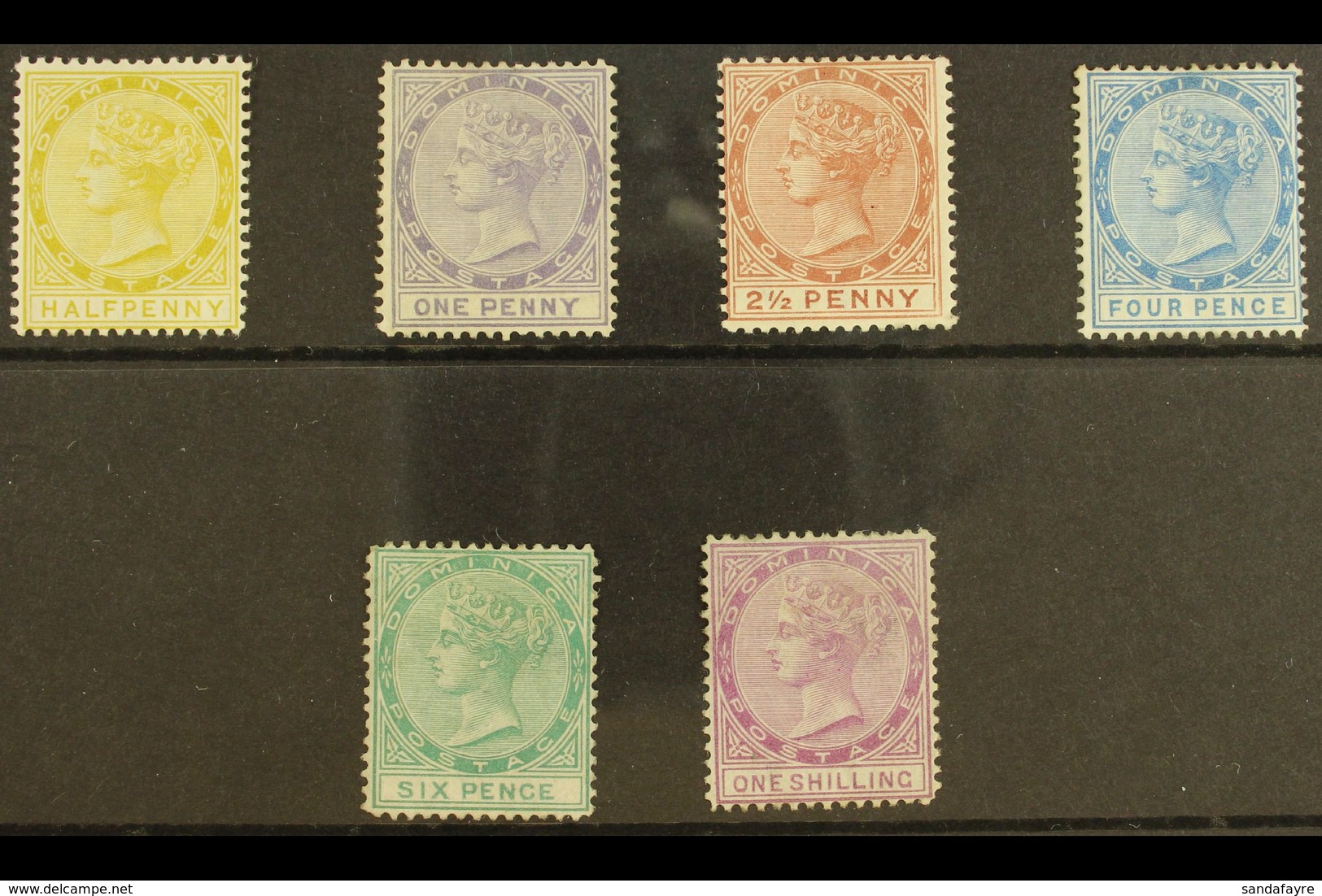 1877-79 CC Watermark Set, SG 4/9, Fine Mint (6 Stamps) For More Images, Please Visit Http://www.sandafayre.com/itemdetai - Dominica (...-1978)