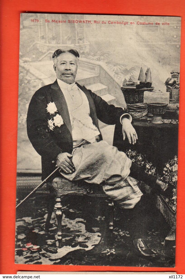 TRL-11 Cambodge Sa Majesté SISOWATH Roi Du Cambodge En Costume De Ville. .Indochine-Française.Non Circ. - Cambodge