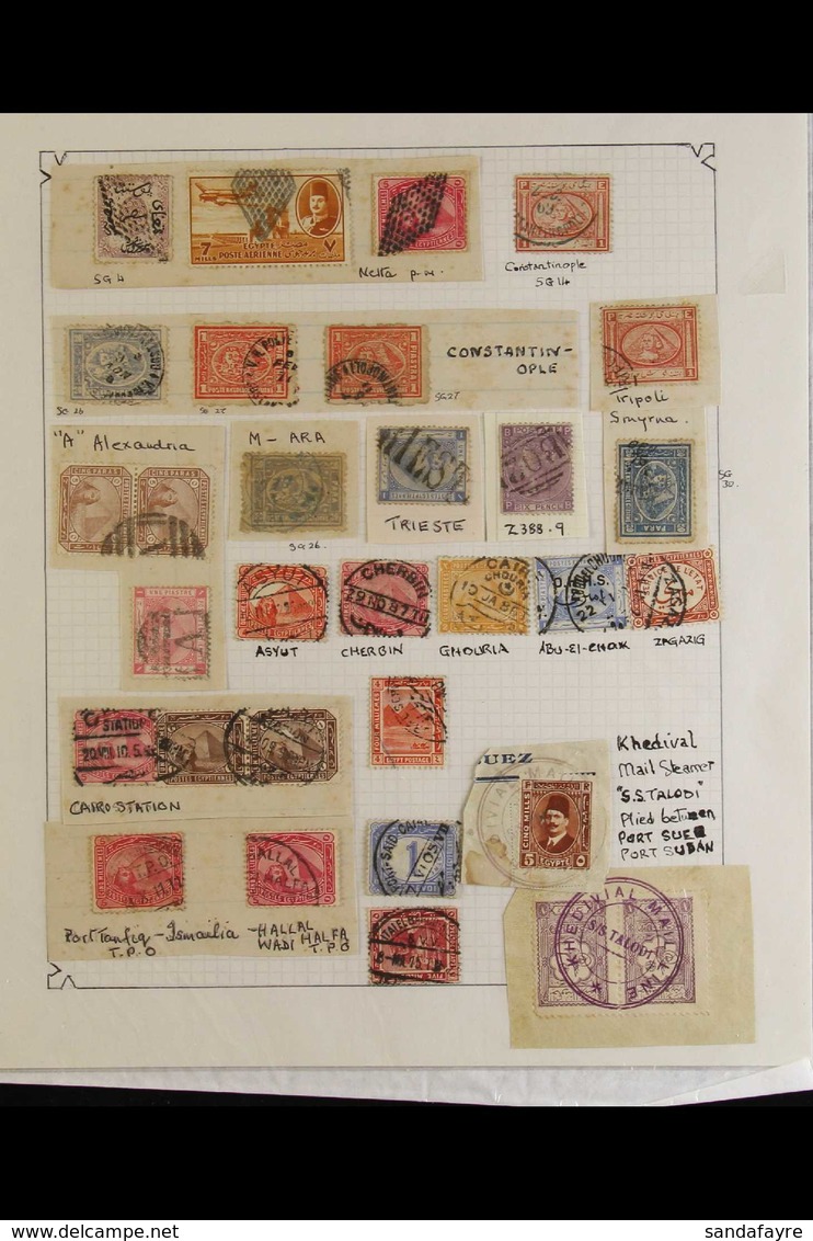 POSTMARKS COLLECTION A Mostly 19th Century To Early 20th Century Assembly Incl Asyut, Cherbin, Ghouria, Abu-el-chouk, Za - Sonstige & Ohne Zuordnung