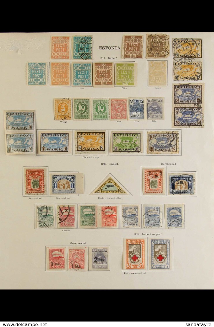 1918-1938 USEFUL OLD COLLECTION A Useful, Old Perf & Imperf, Mint & Used Collection Presented Partly On Printed Pages &  - Estonia