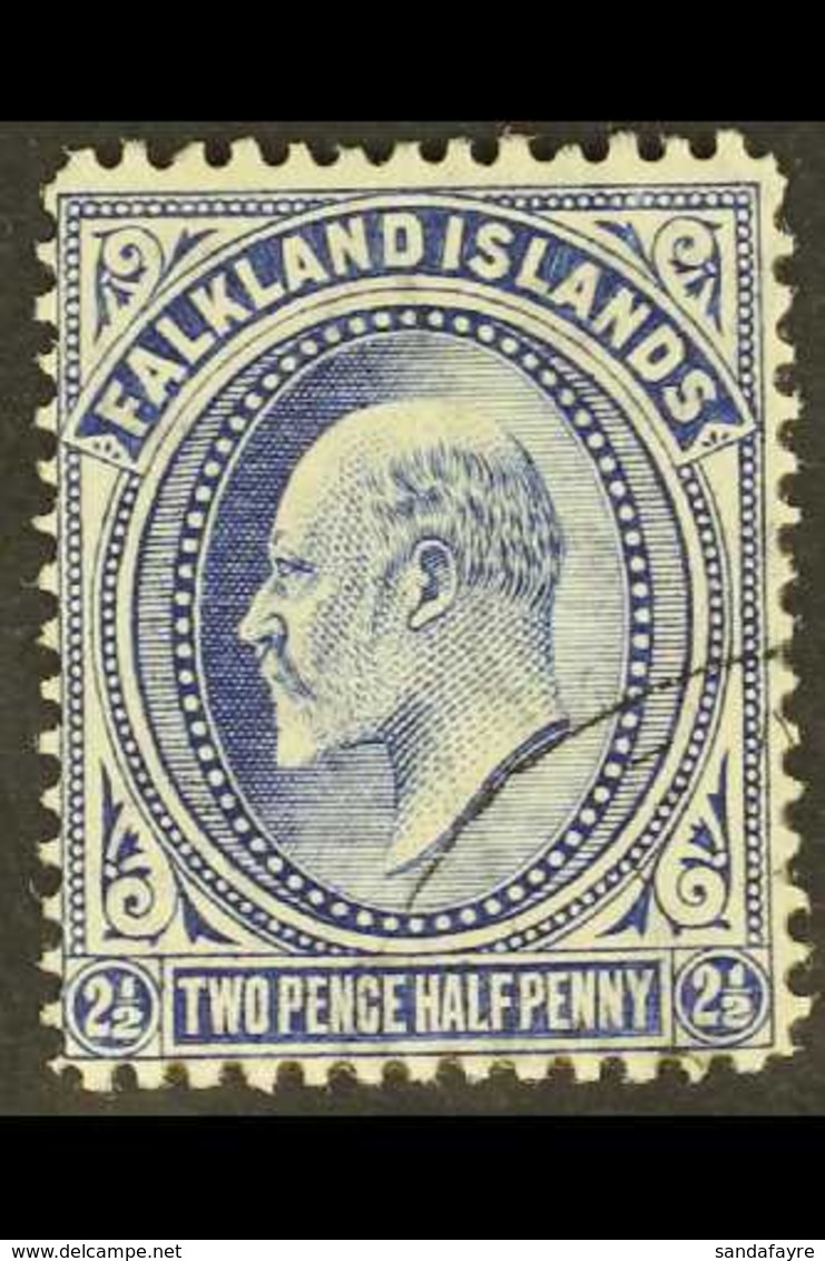 1902-12 KEVII 2½d Deep Blue, SG 46b, Fine Used. For More Images, Please Visit Http://www.sandafayre.com/itemdetails.aspx - Falklandeilanden