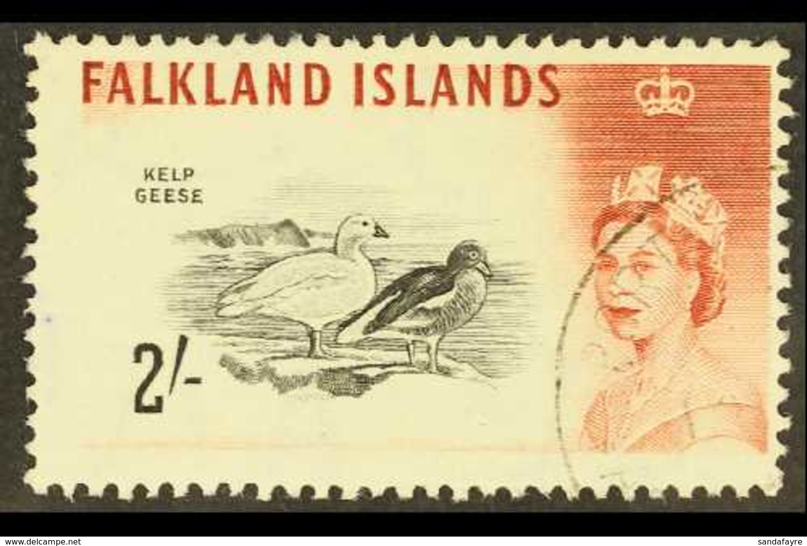1960-66 QEII Definitive 2s Black And Lake-brown (D.L.R.), SG 204a, Very Fine Used. For More Images, Please Visit Http:// - Falkland