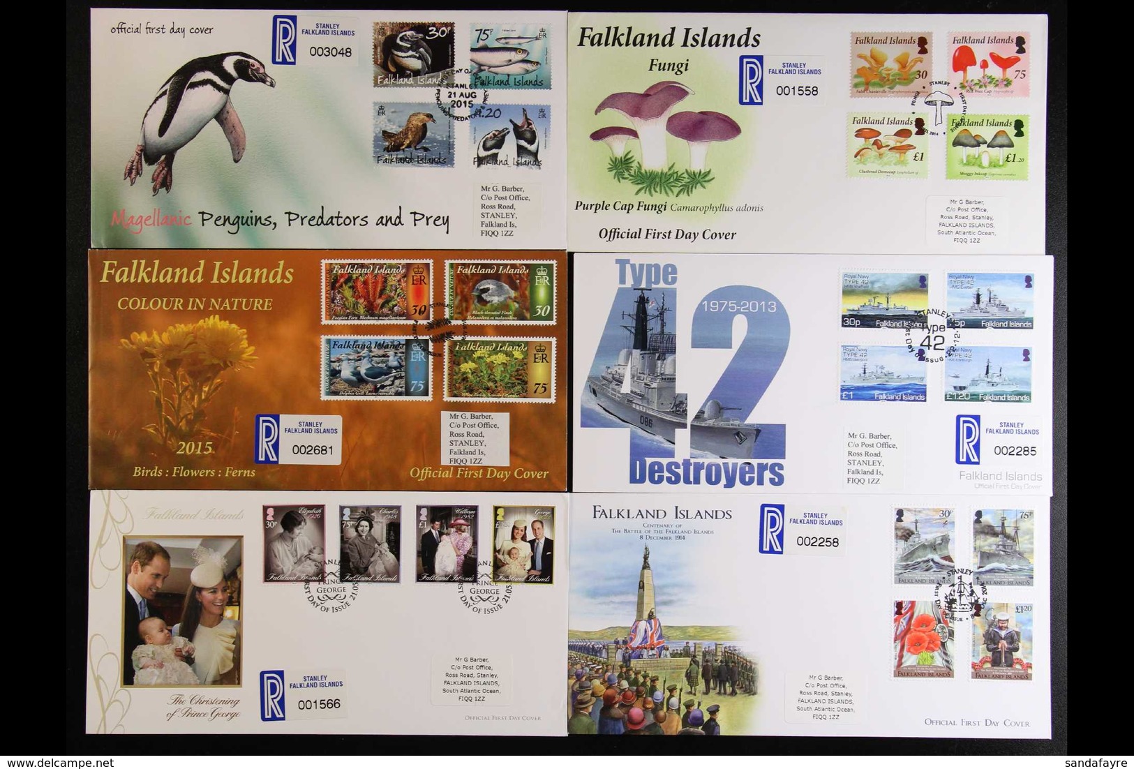 2013-2015 FIRST DAY COVER SELECTION All Different Illustrated Fdc's, Inc 2013 Colour In Nature Set And Shallow Marine Su - Falkland Islands