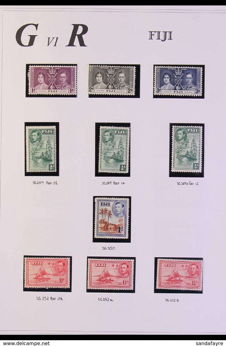 1937-51 FINE MINT COLLECTION An Attractive All Different Collection On Pages, Includes 1938-55 Definitives Complete Basi - Fidschi-Inseln (...-1970)