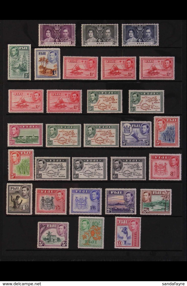 1937-52 COMPLETE MINT COLLECTION. An Attractive, Complete "Basic" Collection From Coronation To The 1951 Health Set, SG  - Fidji (...-1970)