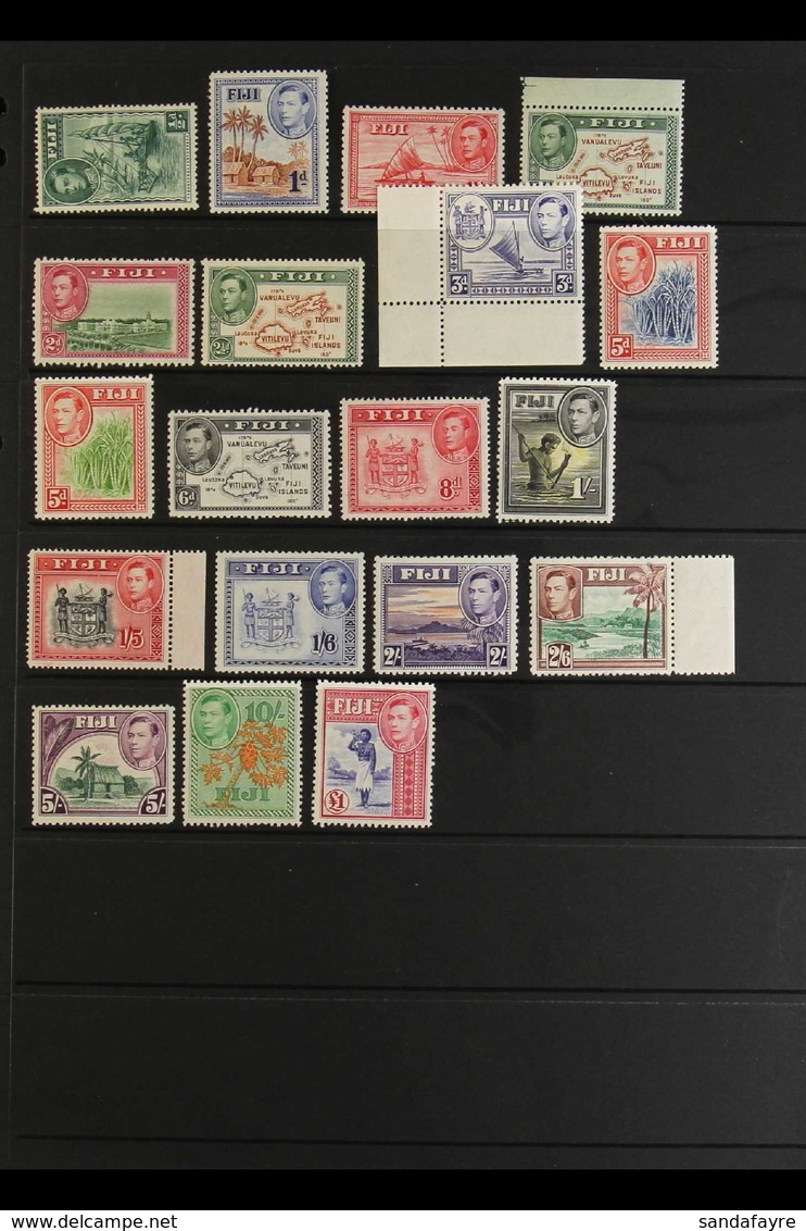 1938-55 Basic Set Incl. Both 5d Colours, SG 249/266b, Fine Never Hinged Mint. (19 Stamps) For More Images, Please Visit  - Fiji (...-1970)