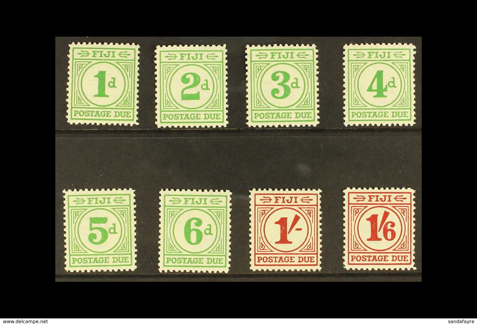 1940 Postage Due Set, SG D11/18, Lightly Hinged Mint With White Gum. (8 Stamps) For More Images, Please Visit Http://www - Fidschi-Inseln (...-1970)