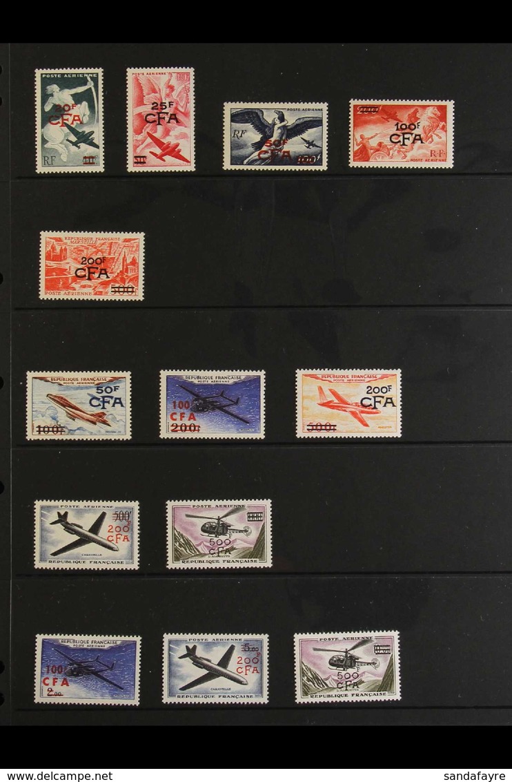 REUNION 1949-1961 AIR POST NEVER HINGED MINT All Different Collection. With 1949 Complete Set, 1951 200f On 500f, 1954 S - Otros & Sin Clasificación