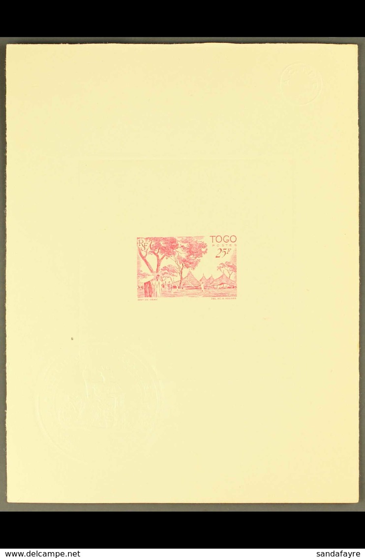 TOGO 1947 1fr20 And 25fr Postage Issues As Superb IMPERF SUNKEN DIE PROOFS Printed In Issued Colours On Card, As Yvert 2 - Otros & Sin Clasificación