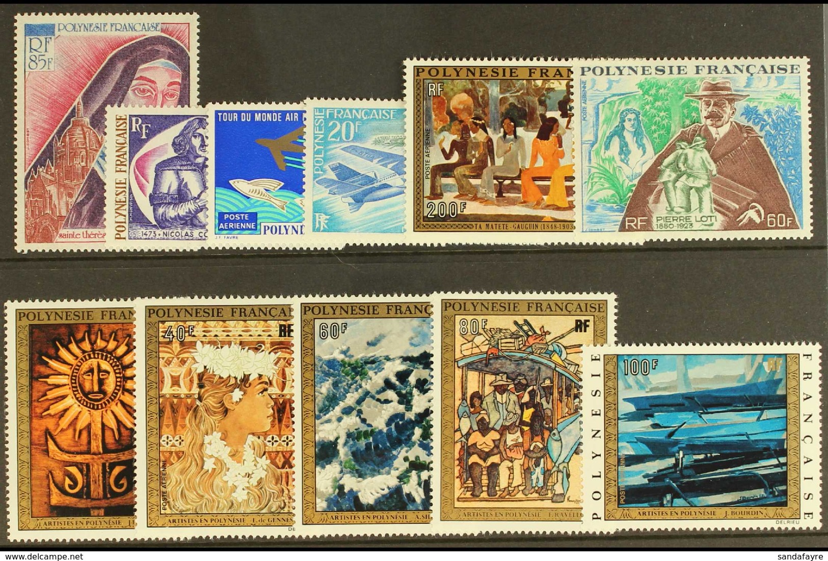 POLYNESIA 1973 COMPLETE AIR POST YEAR SET, Yv 71/81, Never Hinged Mint (11 Stamps) For More Images, Please Visit Http:// - Other & Unclassified