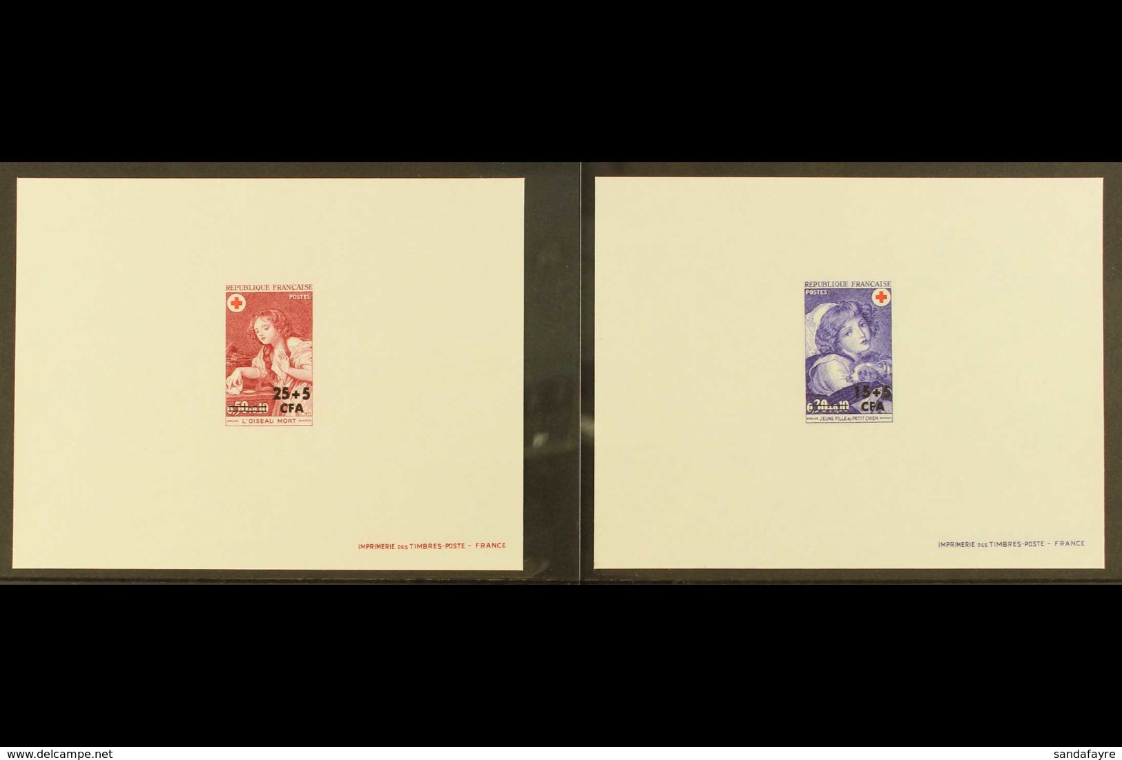 REUNION 1971 Red Cross EPREUVES DE LUXE Complete Set, Yvert 404/05, Very Fine & Fresh Condition. (2 Epreuves) For More I - Other & Unclassified