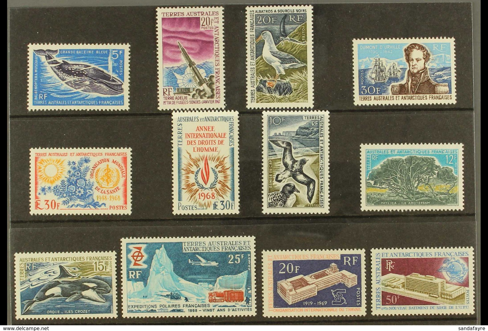 TAAF 1966-1970 Superb Never Hinged Mint COMPLETE RUN Of Postage Issues From 1966 5f Blue Whale Through To 1970 50f U.P.U - Altri & Non Classificati
