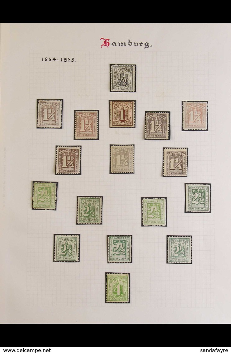 HAMBURG 1864-67 Fresh Mint Or Fine Unused Collection Displayed On Pages, Includes 1864 Imperf 1¼s And 2½s Range Of Seven - Otros & Sin Clasificación