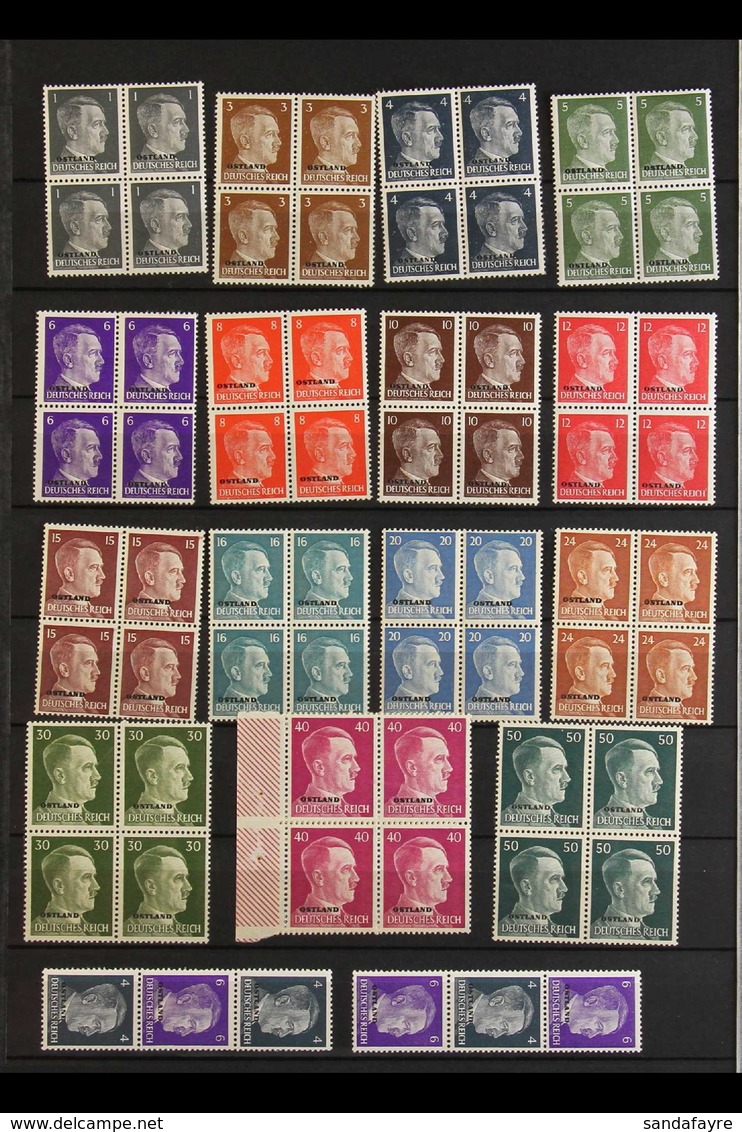 OSTLAND - ESTONIA, LATVIA, LITHUANIA & WHITE RUSSIA. 1941-43 "Ostland" Overprints Collection Of Never Hinged Mint Which  - Sonstige & Ohne Zuordnung