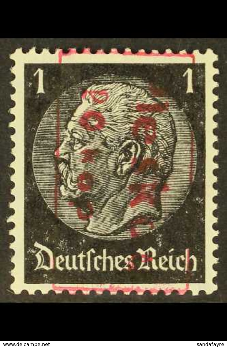 PLESKAU 1941 20k On 1pf Black With Red Overprint, Michel 1b, Never Hinged Mint With A Couple Of Tiny Gum Skips, Line On  - Sonstige & Ohne Zuordnung