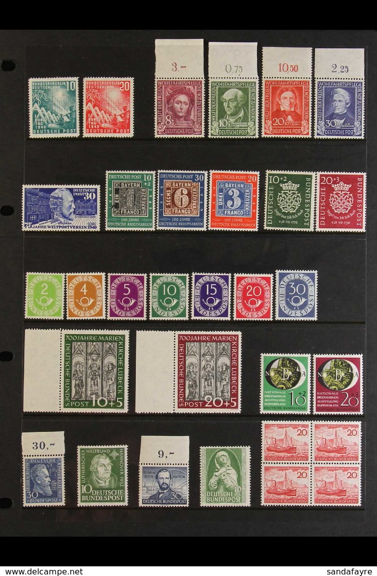 1949-1954 SUPERB NEVER HINGED MINT COLLECTION On Stock Pages, All Different, Includes 1949 30pf UPU And Assembly, Centen - Altri & Non Classificati