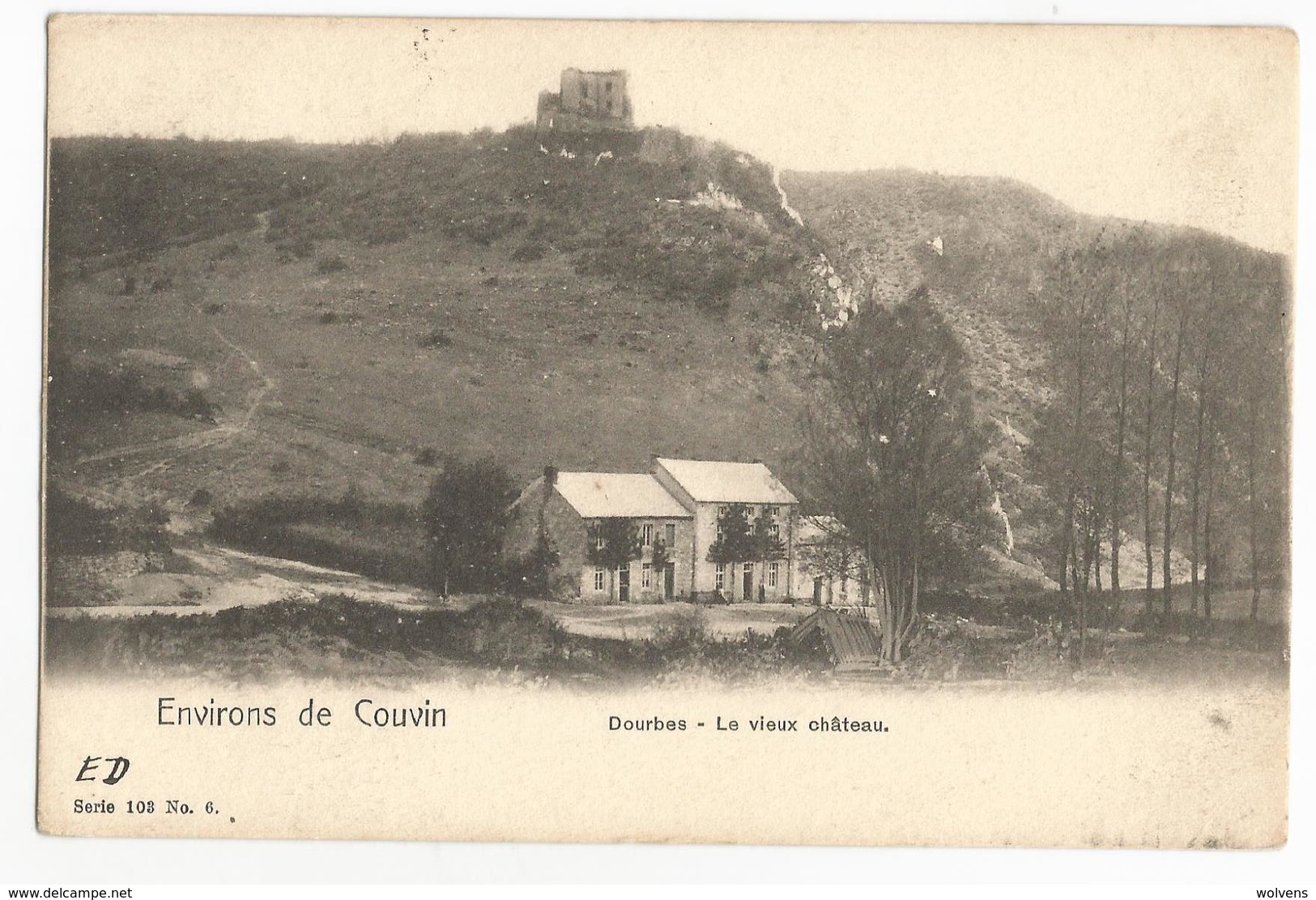 Dourbes Le Vieux Château Panorama Carte Postale Ancienne Viroinval - Viroinval